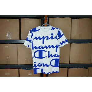 Women's XS Champion White/Blue Athletic Tshirt #442